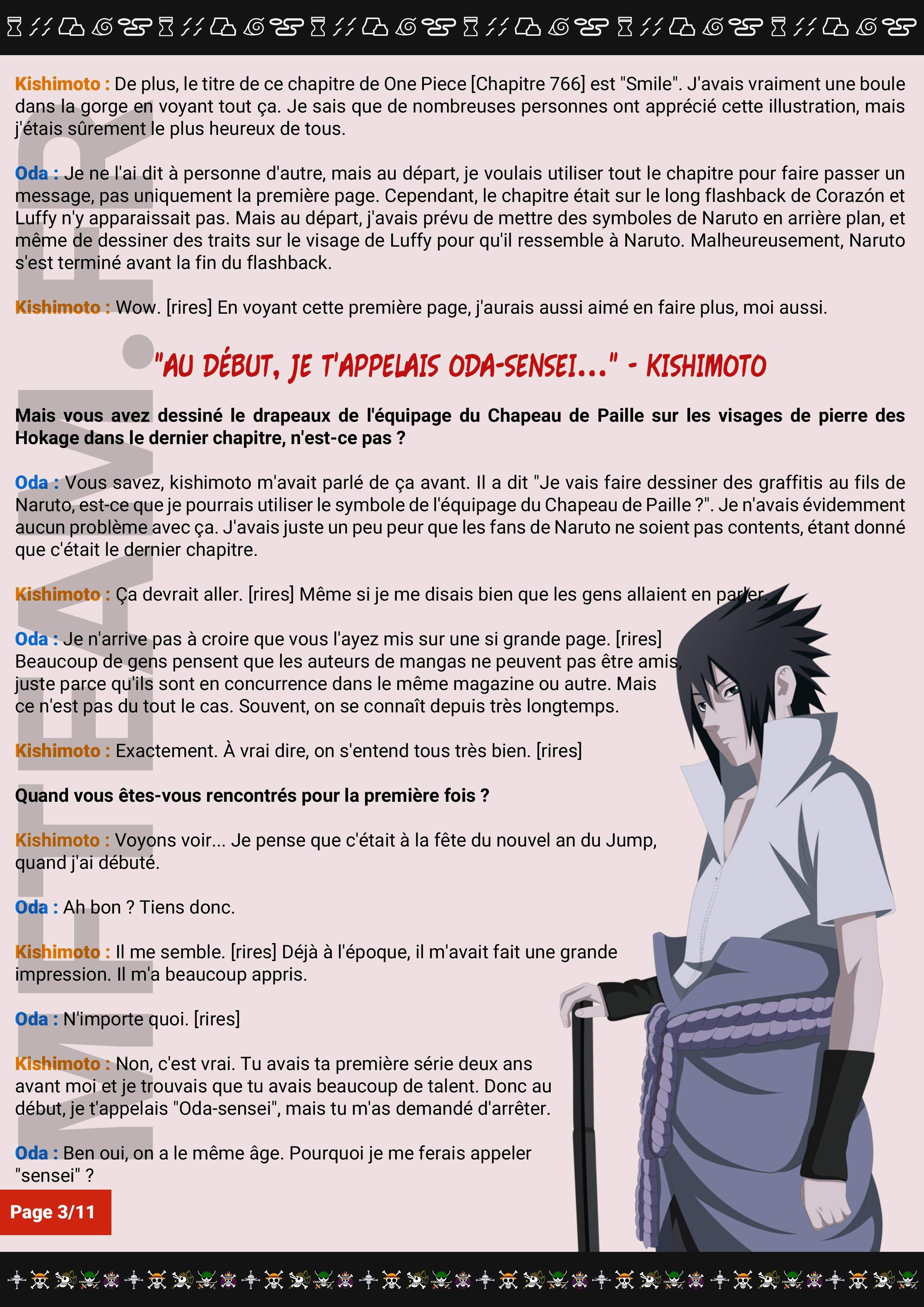 One Piece Scan 786 1 Interview Oda X Kishimoto Lire One Piece Scan En 